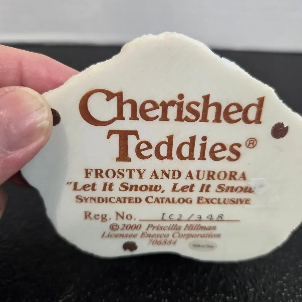 Vtg 2000 Cherished Teddies Frosty and Aurora Let It Snow Let It Snow Figurine - Picture 5 of 7